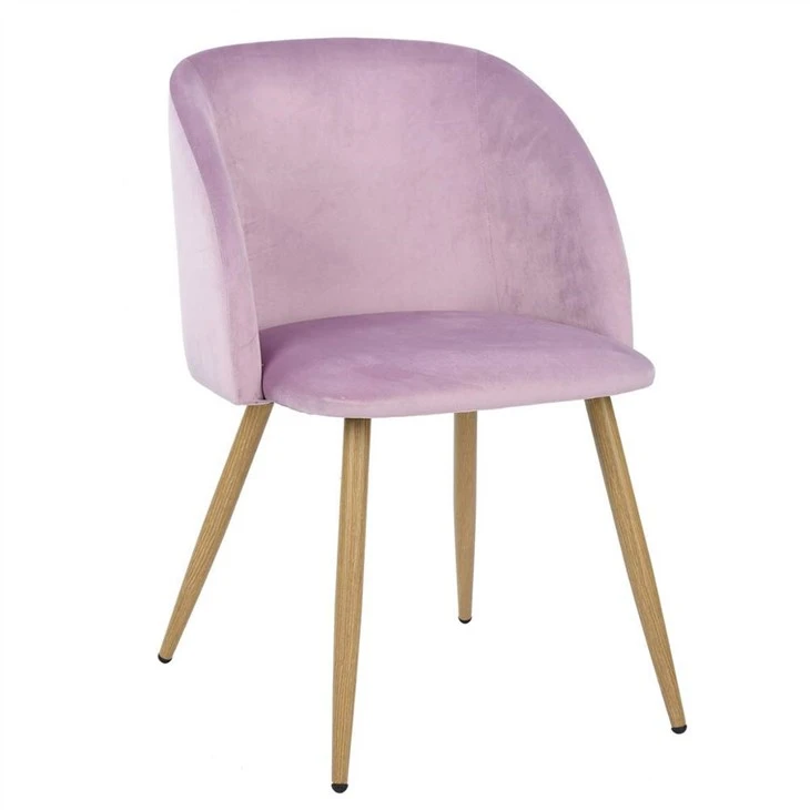 Tempat Letak Tangan Kain Retro Merah Jambu Moden Kerusi Makan Kasual
