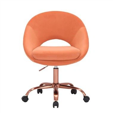 Kerusi pejabat rumah baldu, kaki logam emas mawar