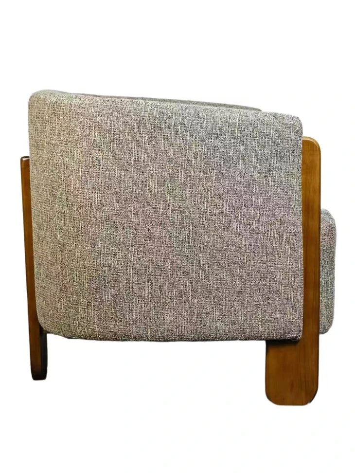 Kerusi Aksen Kerusi Berlengan Kayu Upholsteri Tersuai Untuk Ruang Tamu OEM ODM Tersedia